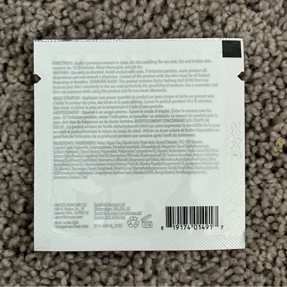 Dr Lancer Caviar Lime Acid Peel Glycolic Acid, Phytic Acid, Retinol Sample - Picture 2 of 2